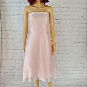 🦋After Six Pink Strapless Dress w/Belt Size 8